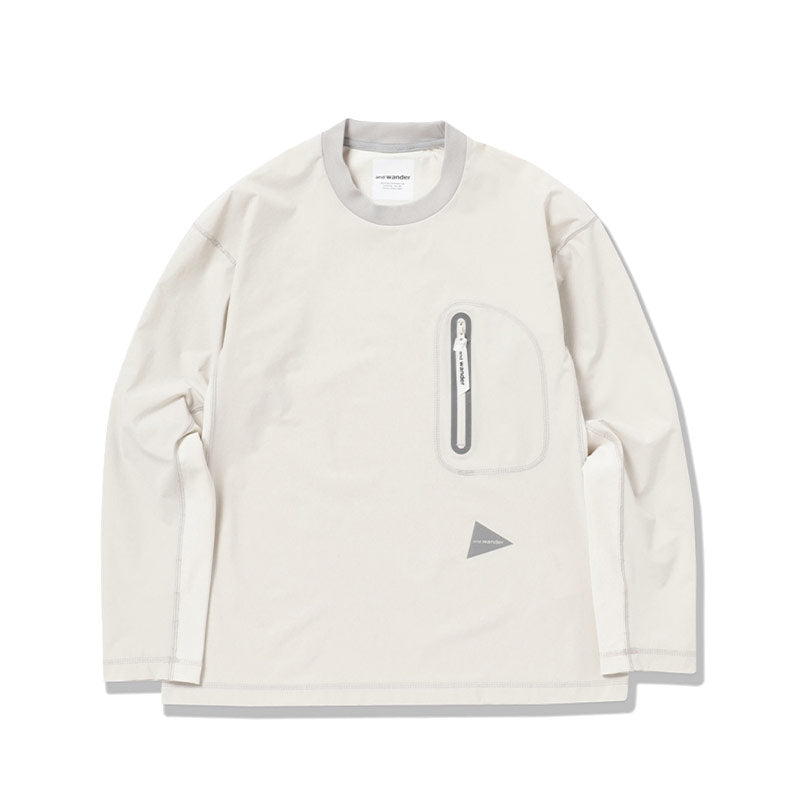 AND WANDER | Cool Touch Pocket L//S Tee Light Beige