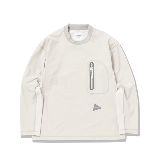 AND WANDER | Cool Touch Pocket L//S Tee Light Beige