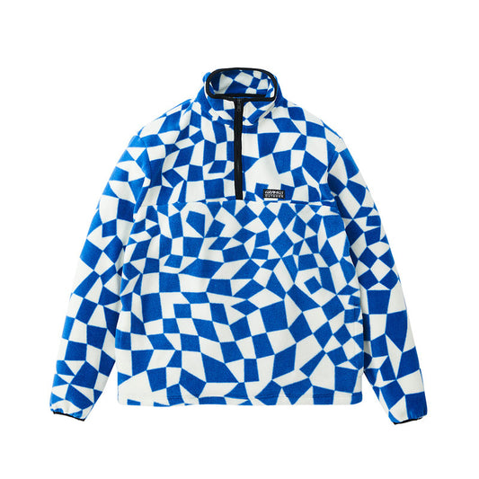 GRAMICCI Mock Neck Fleece Blue Check