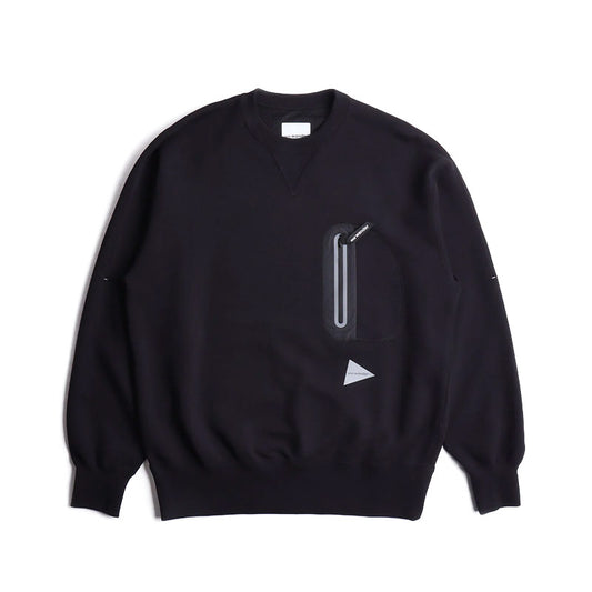 AND WANDER | Light Sweat Pullover Black