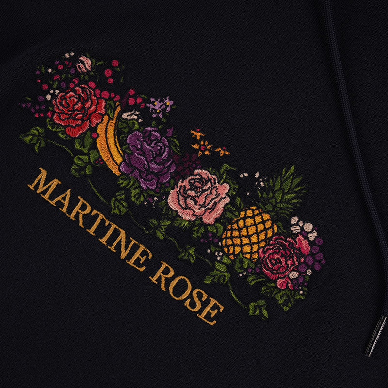 MARTINE ROSE CLASSIC HOODIE EMBROIDERY Navy Fruits