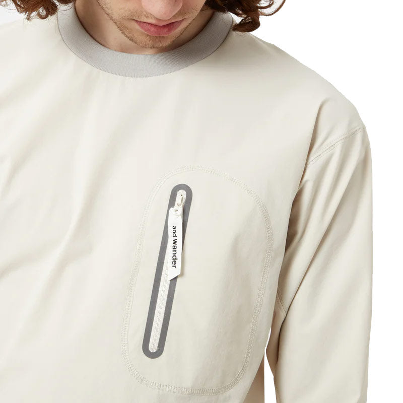 AND WANDER | Cool Touch Pocket L//S Tee Light Beige