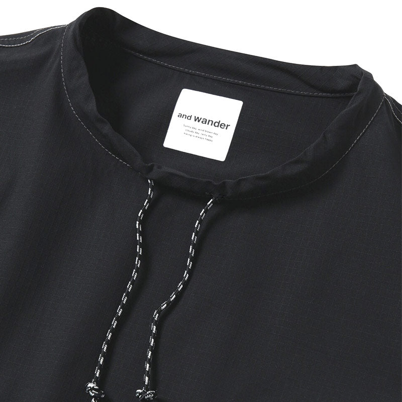 And Wander |  Dry Ripstop Long Pullover Black