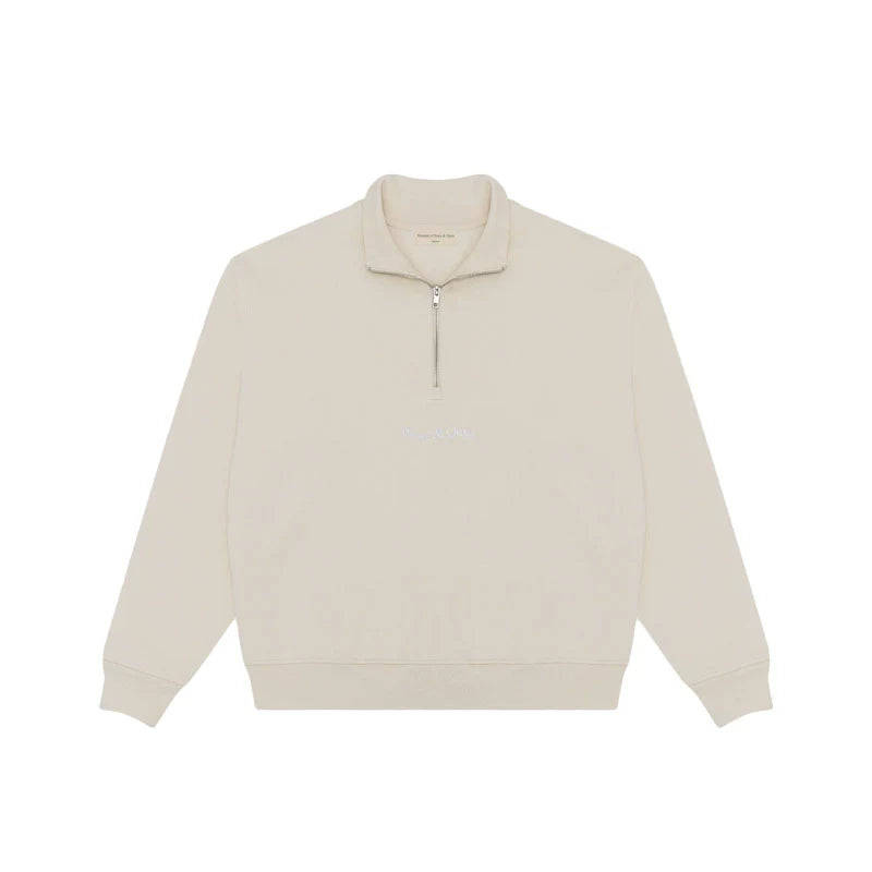 MUSEUM OF PEACE & QUIET Wordmark Quarter Zip Sand