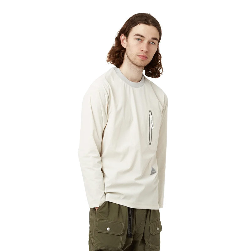 AND WANDER | Cool Touch Pocket L//S Tee Light Beige