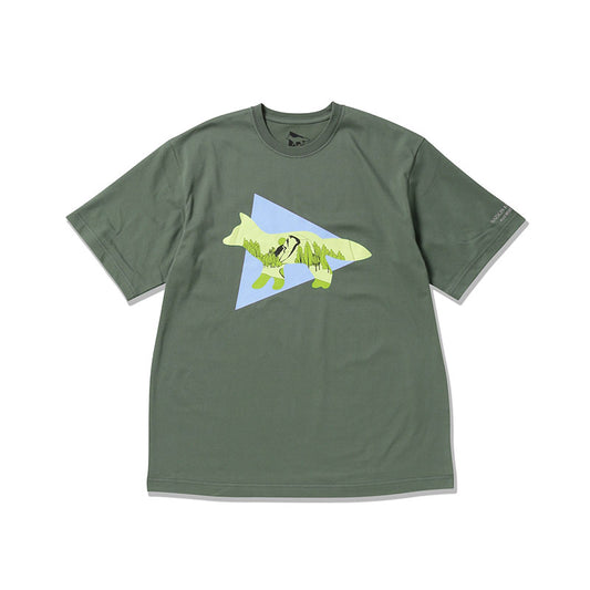 AND WANDER | AND WANDER x Maison Kitsune Dry Cotton Tee Triangle Khaki