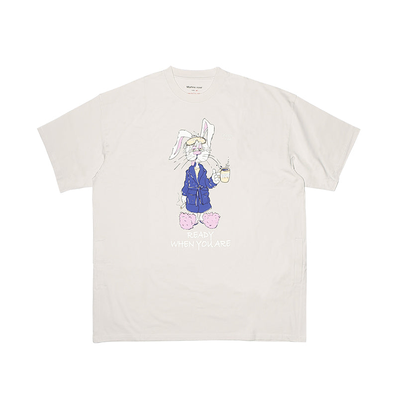 MARTINE ROSE SUPERSIZED T-SHIRT Light Grey Bunny