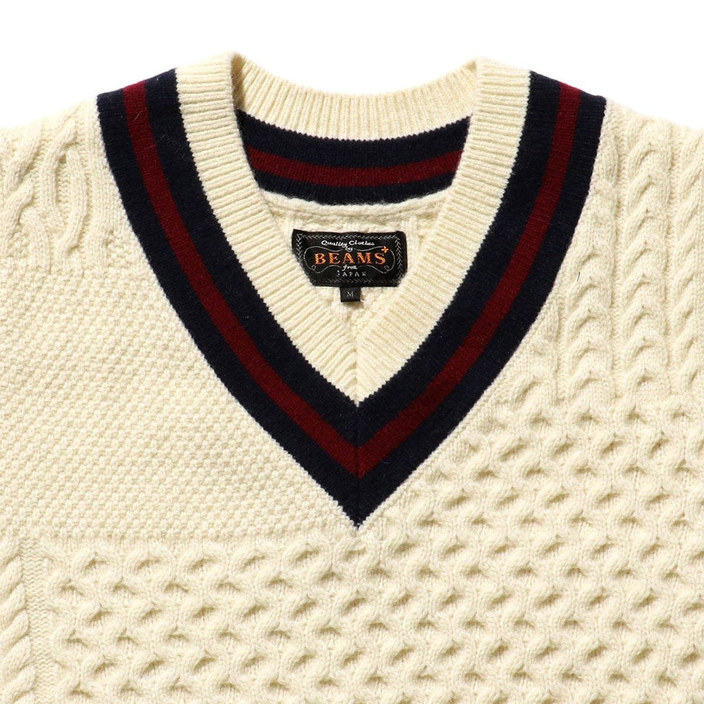 BEAMS PLUS | Cricket Vest Patchwork Like Off White