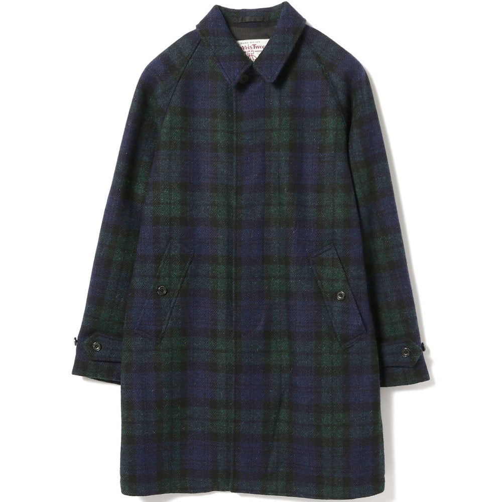 BEAMS PLUS | Bal Collar Coat Harris Tweed Black Watch